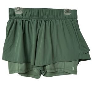 Blogilates Ruffle Shorts Hedge Green Activewear Athletic Women's Size Large